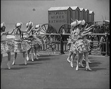 A Group of Female Civilians Dancing at the Seaside, 1920s. Creator: British Pathe Ltd