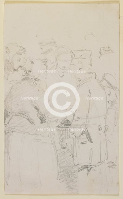 A Group of Figures around a Brazier, 1858. Creator: James Abbott McNeill Whistler.