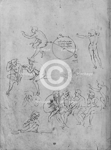 'A Group of Figures Conversing at a Table, Two Figures in Conversation and Others', 1481-1483 (1945) Artist: Leonardo da Vinci.