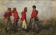 A group of Garibaldians, 1860. Creator: Palizzi; Filippo (1818-1899)