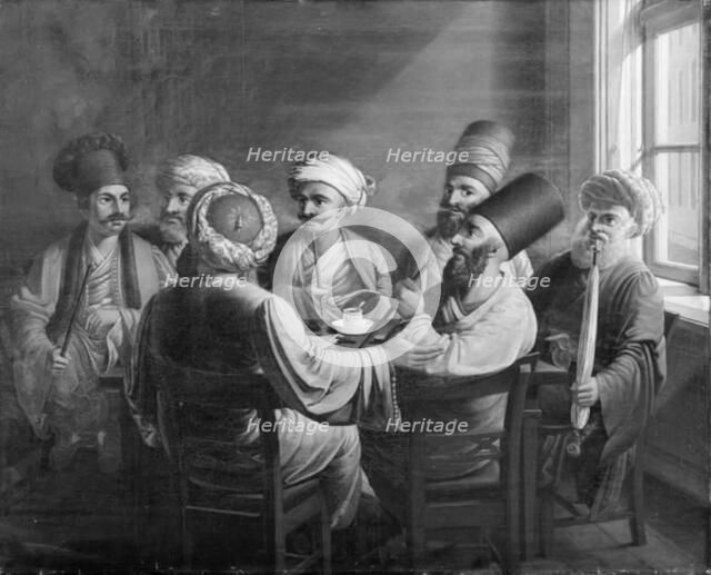 A group of Greek, Armenian and Turkish merchants in a coffee house in Vienna, 1813-1824. Creator: Johan Friedrich Fritz.