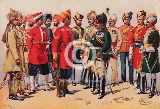 'A Group of Indian Soldiers', 1913. Artist: AC Lovett.