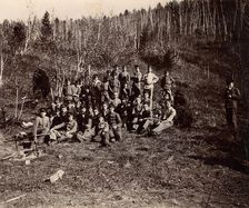 A group of Irkutsk high school students on an excursion in the forest, 1900. Creators: I. A. Podgorbunskii, V. I. Podgorbunskii
