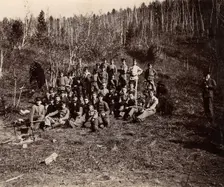 A group of Irkutsk high school students on an excursion in the forest, 1900. Creators: I. A. Podgorbunskii, V. I. Podgorbunskii