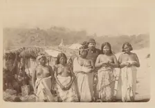 A Group of Kadiweu Women with a White Man 1884. Creator: Unknown