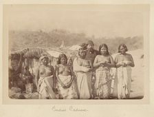 A Group of Kadiweu Women with a White Man 1884. Creator: Unknown