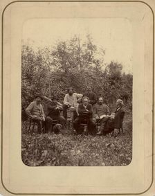 A group of Krasnoyarsk residents hunting in the Minusinsk district, on the Yenisei River, 1888. Creator: Akselrod