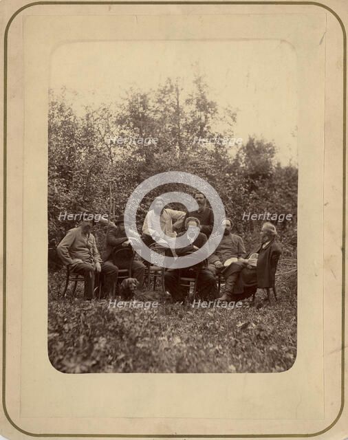A group of Krasnoyarsk residents hunting in the Minusinsk district, on the Yenisei River, 1888. Creator: Akselrod.
