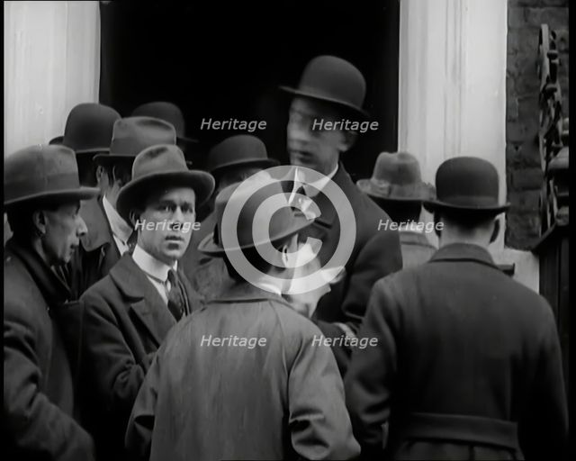 A Group of Male Union Leaders Standing in Front of 10 Downing Street, 1926. Creator: British Pathe Ltd.