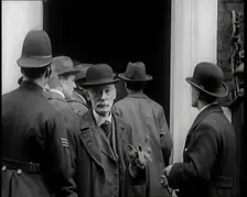 A Group of Male Union Leaders Standing in Front of 10 Downing Street, 1926. Creator: British Pathe Ltd
