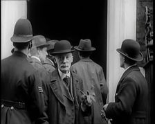 A Group of Male Union Leaders Standing in Front of 10 Downing Street, 1926. Creator: British Pathe Ltd