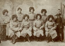 A group of military Cossacks, 1880. Creator: Unknown