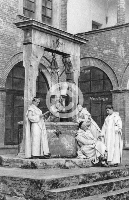 A group of monks at the monastery of Monte Oliveto Maggiore, Italy, 1922. Artist: Unknown