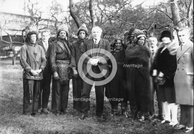 A group of native Americans in traditional costume, 1922. Artist: Unknown