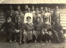 A group of old-timer Cossacks, 1909. Creator: Nikolai Georgievich Katanaev