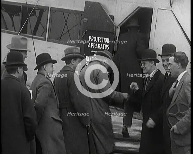 A Group of Passengers Embarking Upon a Plane, 1920s. Creator: British Pathe Ltd.