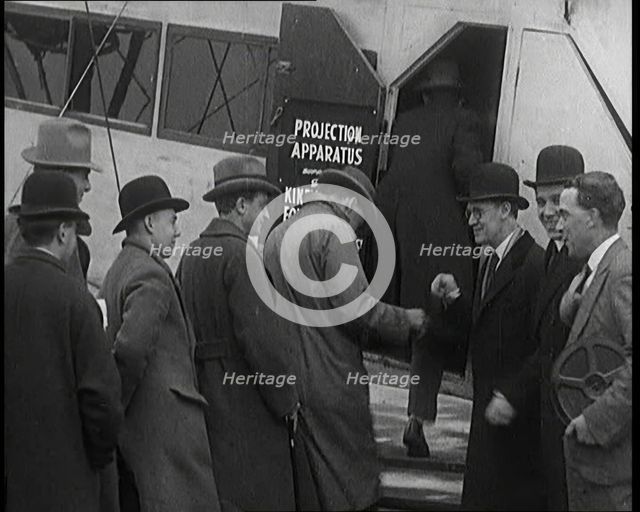 A Group of Passengers Embarking Upon a Plane, 1920s. Creator: British Pathe Ltd.
