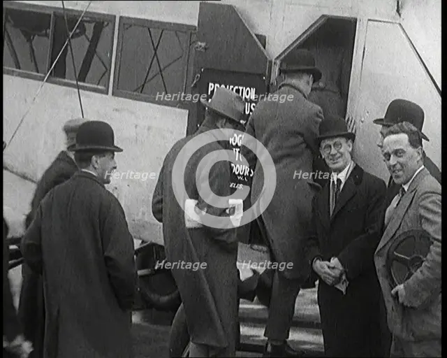 A Group of Passengers Embarking Upon a Plane, 1920s. Creator: British Pathe Ltd.