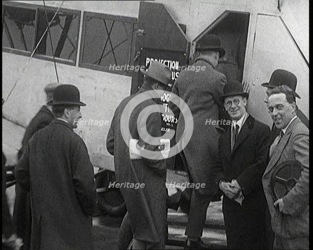 A Group of Passengers Embarking Upon a Plane, 1920s. Creator: British Pathe Ltd.