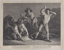 A group of people gambling, 1770-1800., 1770-1800. Creator: Pellegrino dal Colle