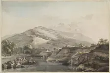 A Group of Peasants Crossing a Ford with a Horse-Drawn Cart, 1793. Creator: Jean-Jacques de Boissieu