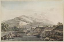 A Group of Peasants Crossing a Ford with a Horse-Drawn Cart, 1793. Creator: Jean-Jacques de Boissieu