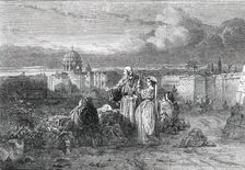 "A Group of Pilgrims in Sight of St. Peter's, Rome"..., 1850. Creator: Unknown