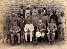 A group of plague staff, part of the Karachi Plague Committee, India, 1897. Creator: Unknown