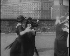A Group of Plus Size Female Civilians Dancing on a Beach, 1920. Creator: British Pathe Ltd