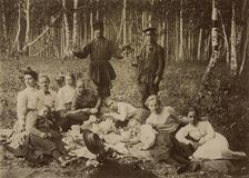 A group of pupils and teachers of the Krasnoyarsk Women's Gymnasium on a summer walk...1890. Creator: Unknown