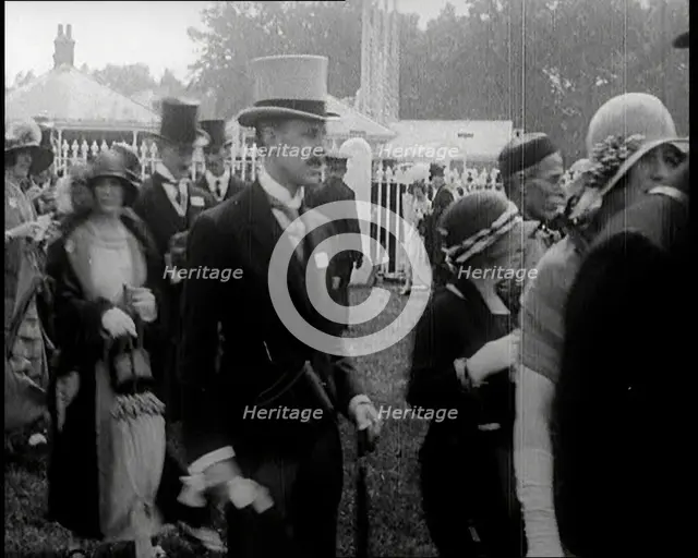 A Group of Race Goers Standing in Line at Ascot Race Track, 1924. Creator: British Pathe Ltd.