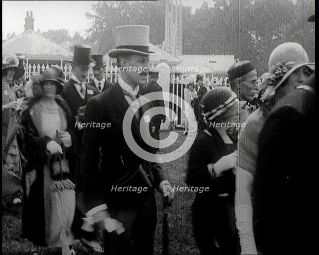 A Group of Race Goers Standing in Line at Ascot Race Track, 1924. Creator: British Pathe Ltd.