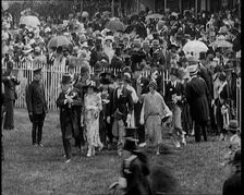 A Group of Race Goers Standing in Line at Ascot Race Track, 1924. Creator: British Pathe Ltd