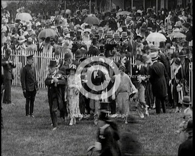 A Group of Race Goers Standing in Line at Ascot Race Track, 1924. Creator: British Pathe Ltd.