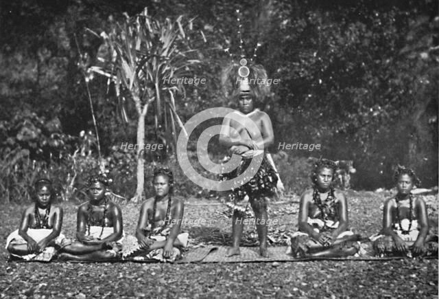 A group of Samoan dancing women in full costume, 1902. Artist: Unknown.