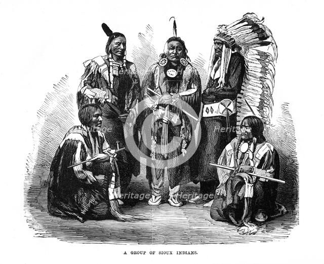 'A Group of Sioux Indians', 1872. Artist: Unknown