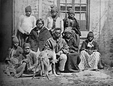 A group of some of the last of the Tasmanians in European dress, 1902. Artist: John Watt Beattie