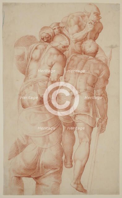 A Group of Soldiers from the Crucifixion of Saint Peter, after 1550. Creator: Unknown Italian; After Michelangelo Italian, 1475-1564.
