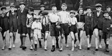 A group of summer paddlers heading for the Serpentine, London, 1926-1927