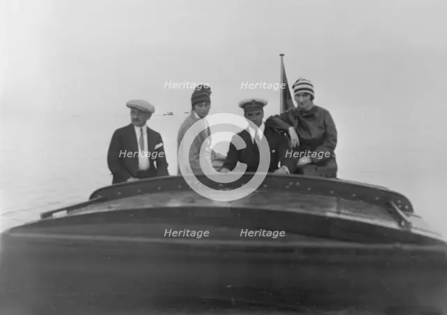 A group onboard sea sled 'Miss England', 1922. Creator: Kirk & Sons of Cowes.