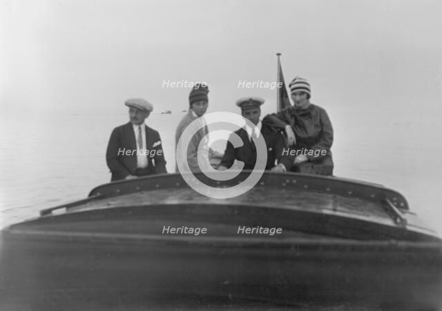 A group onboard sea sled 'Miss England', 1922. Creator: Kirk & Sons of Cowes.