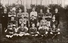 A group photo of a boy’s football team, 1911
