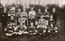 A group photo of a boy’s football team, 1911