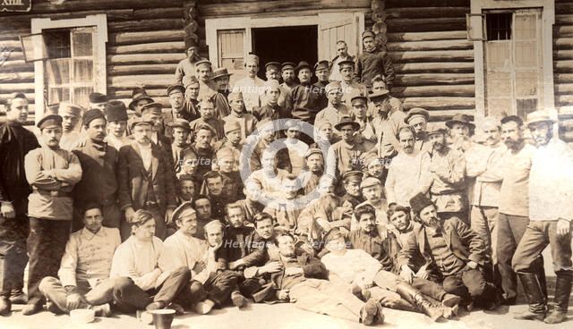 A Group Picture of Convicts in Front of the Kitchen, 1906-1911. Creator: Isaiah Aronovich Shinkman.