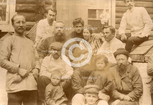 A Group Portrait of Convicts with Children, 1906-1911. Creator: Isaiah Aronovich Shinkman.