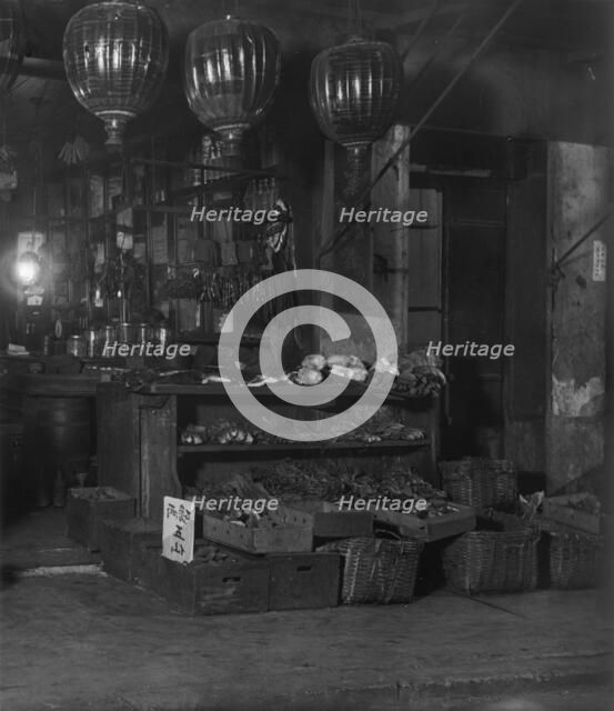 A grocery shop, Chinatown, San Francisco, between 1896 and 1906. Creator: Arnold Genthe.