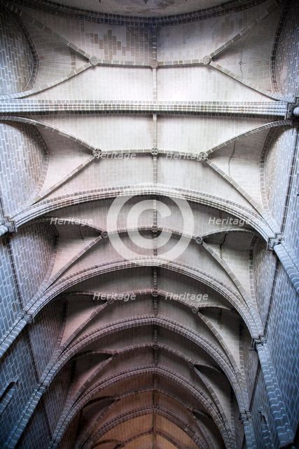A groin-vaulted nave in Sao Francisco Church, Evora, Portugal, 2009. Creator: Samuel Magal.