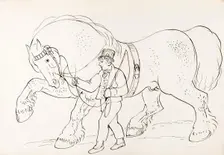 A Groom With His Horse, 1825-1839. Creator: James Howe