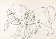 A Groom With His Horse, 1825-1839. Creator: James Howe