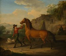 A Groom Leading a Stallion from the Drinking Trough, 1798. Creator: Johann Georg Pforr
